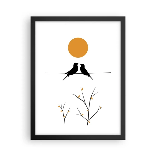 Poster in cornice nera - Sera da usignoli - 30x40 cm