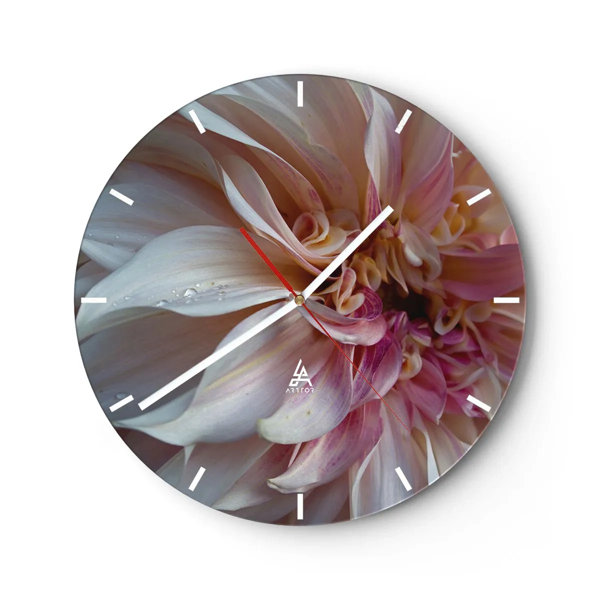 Orologio da parete - Orologio in Vetro - Freschezza in fiore - 40x40 cm