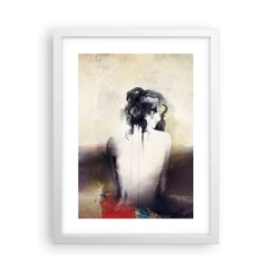 Poster in cornice bianca - Linee miti, forme ovali - 30x40 cm