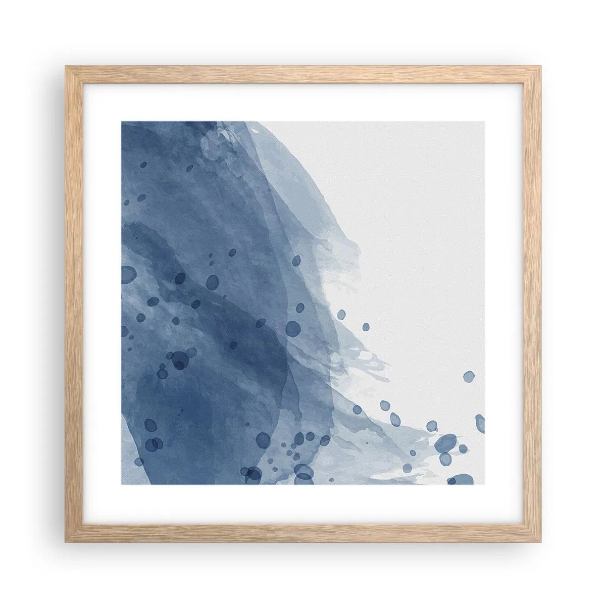 Poster in cornice rovere chiaro - Tulle blu - 40x40 cm
