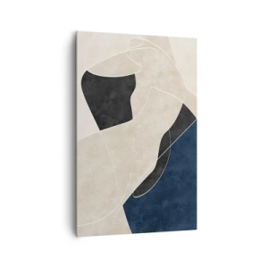 Quadro su tela - Stampe su Tela - Astrazione geometrica nei toni del beige e del blu navy - 80x120cm - Composizione astratta: il contrasto dei colori - Decorazione murale moderna per soggiorno e camera da letto ARTTOR