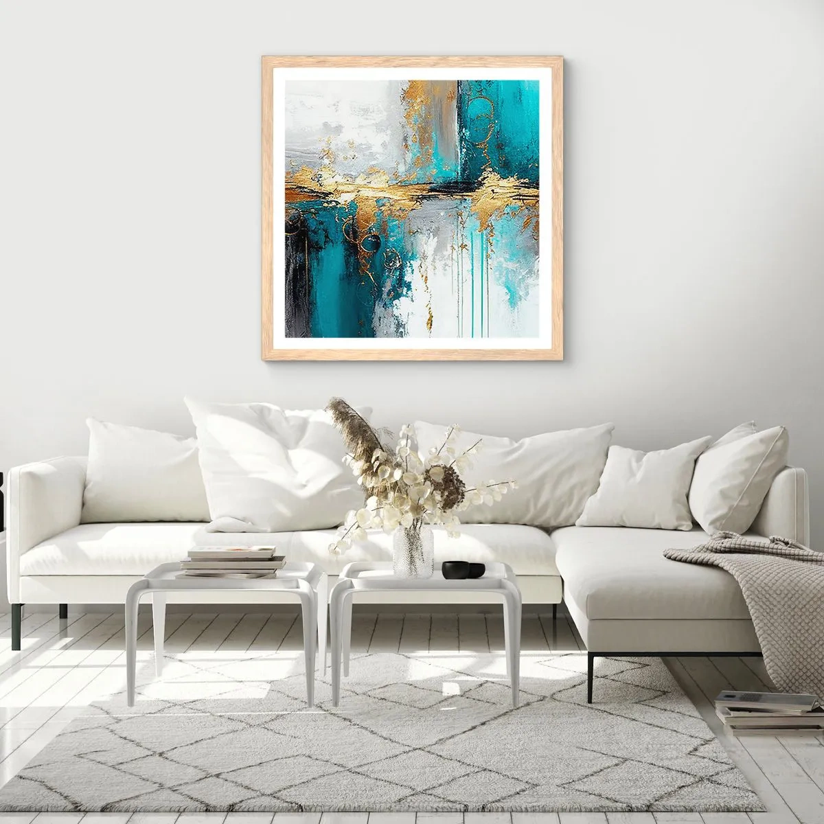 Poster in cornice rovere chiaro - Panta rei - 50x50 cm