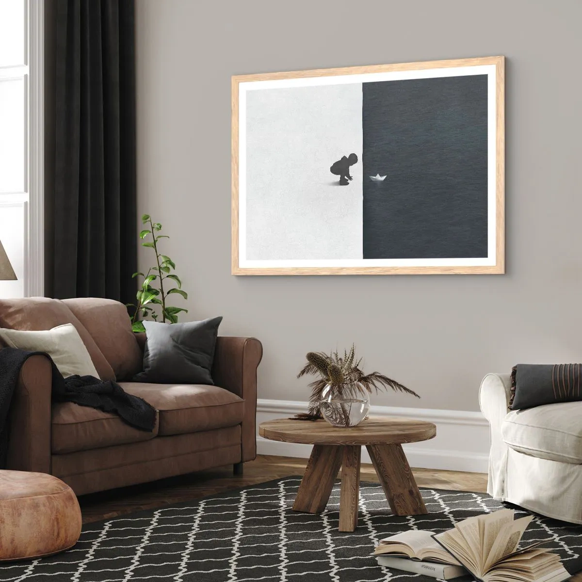 Poster in cornice rovere chiaro - La grande spedizione - 100x70 cm