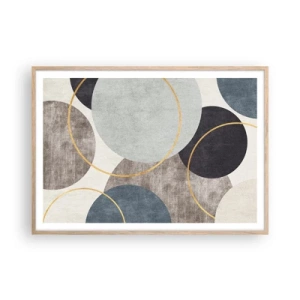 Poster in cornice rovere chiaro - Un cerchio dietro l'altro - 100x70 cm