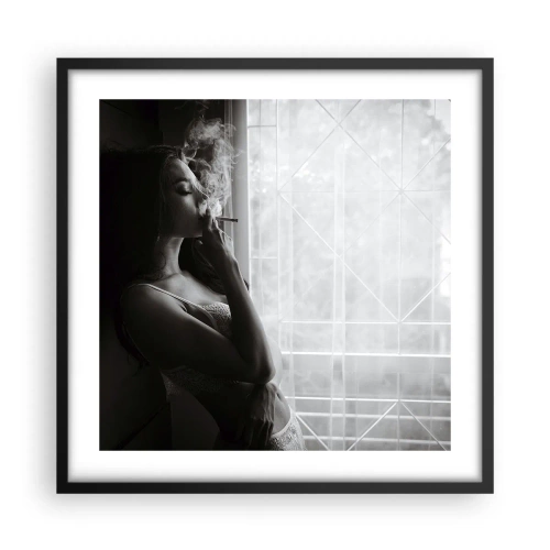 Poster in cornice nera - Attimo sensuale - 50x50 cm