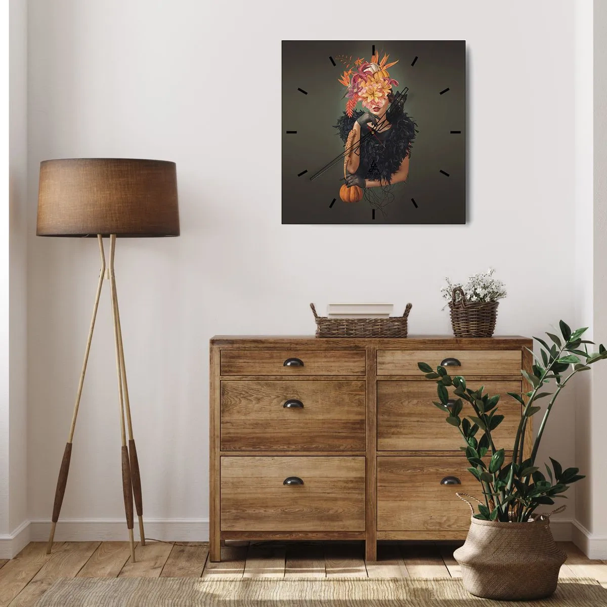 Orologio da parete - Orologio in Vetro - L'incantesimo della strega - 30x30 cm