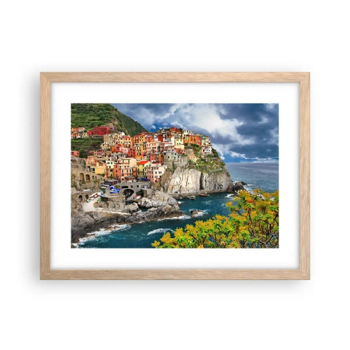 Poster in cornice rovere chiaro - Aggrappate alla roccia - 40x30 cm