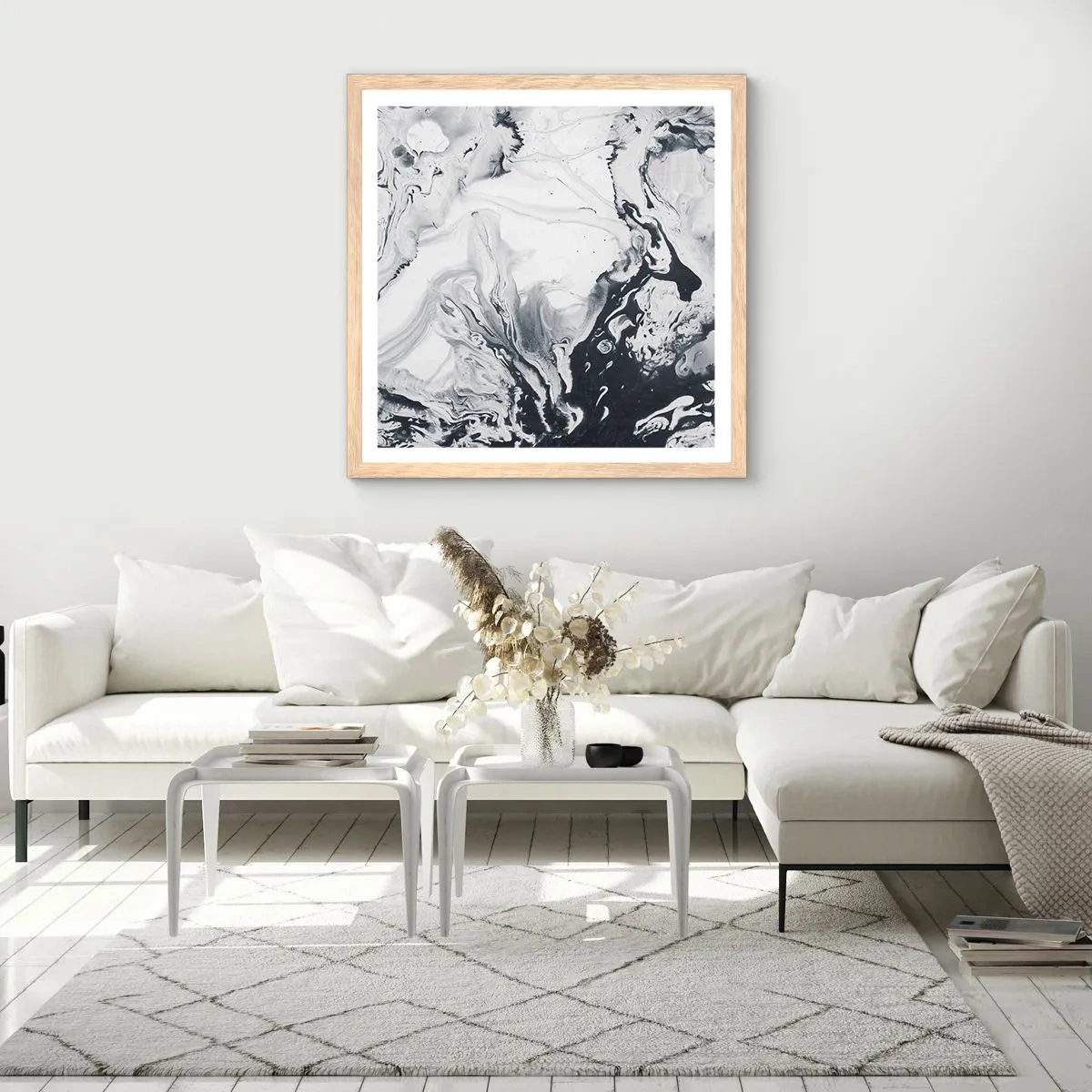 Poster in cornice rovere chiaro - Il centro della terra - 50x50 cm