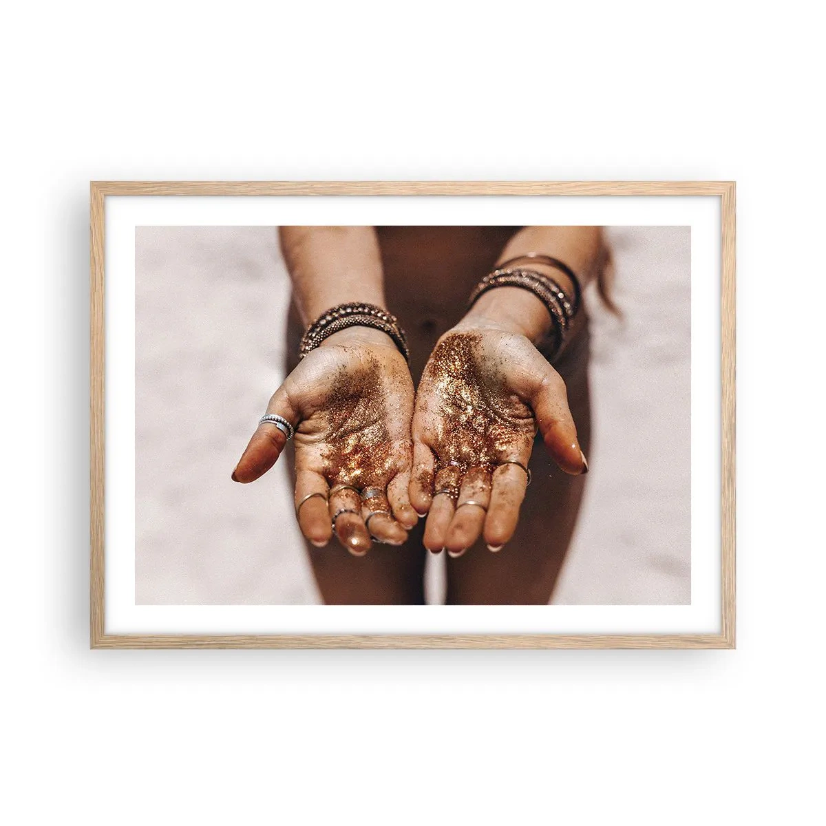 Poster in cornice rovere chiaro - Un dono per te - 70x50 cm