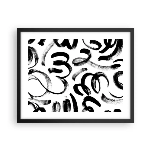 Poster in cornice nera - Nero su bianco - 50x40 cm