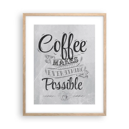 Poster in cornice rovere chiaro - Come non amare il caffè - 40x50 cm