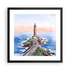 Poster in cornice nera - Rivolto verso il mare - 40x40 cm