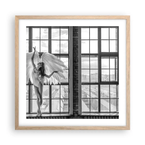 Poster in cornice rovere chiaro - Città degli angeli? - 50x50 cm