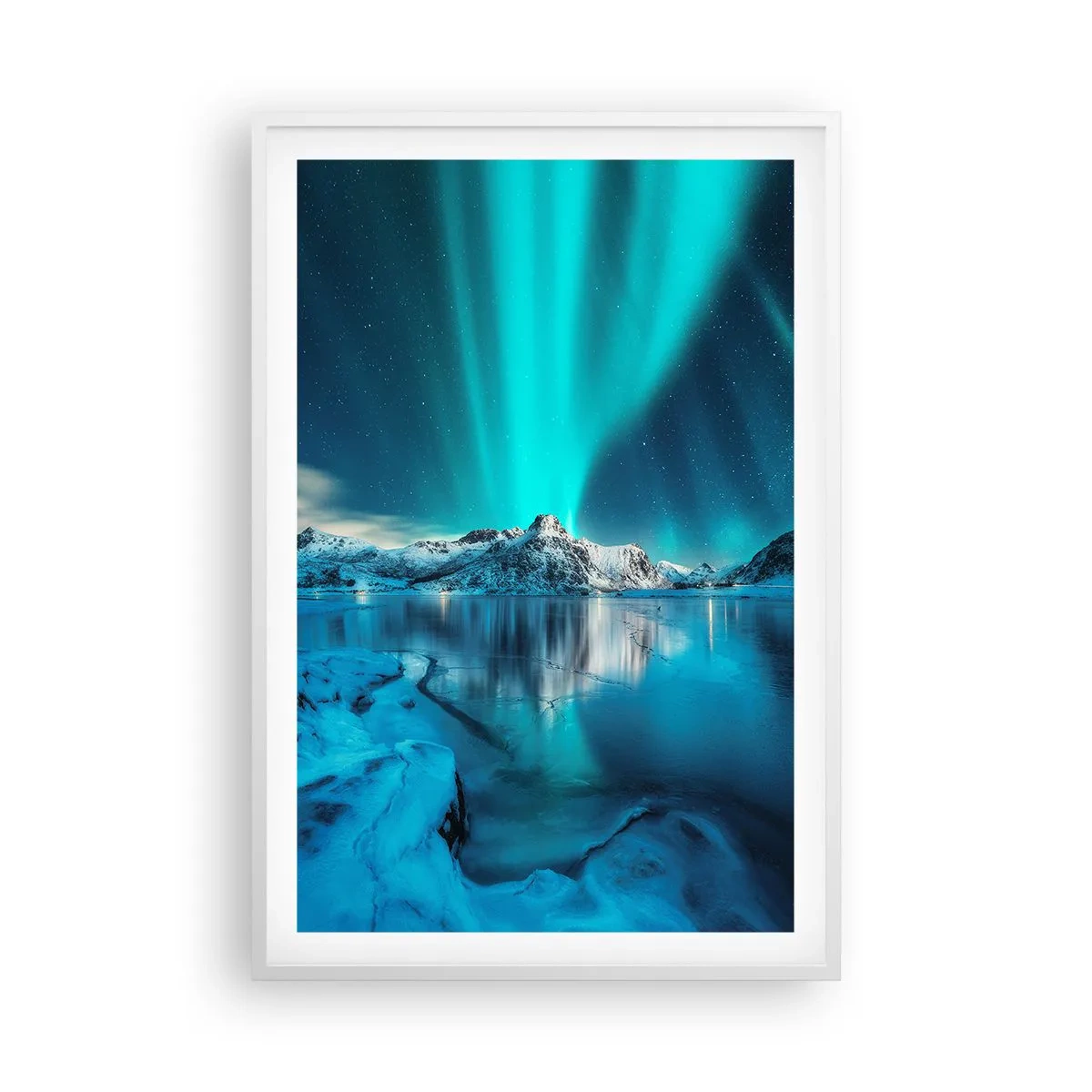 Poster in cornice bianca - Notte di luce - 61x91 cm