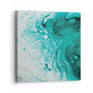 Quadro su tela - Stampe su Tela - Sciogliendosi nel bianco e nel turchese - 30x30 cm