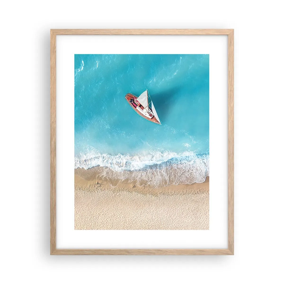 Poster in cornice rovere chiaro - Al confine del blu e dell'oro - 40x50 cm