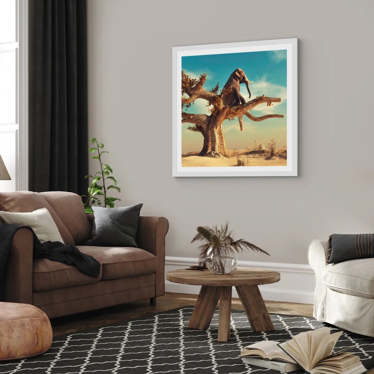 Poster in cornice bianca - Nuovo punto di vista - 60x60 cm