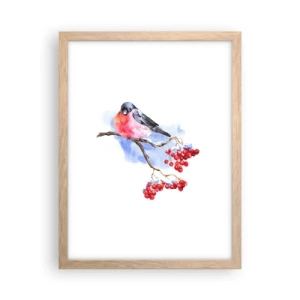Poster in cornice rovere chiaro - L'inverno a colori - 30x40 cm