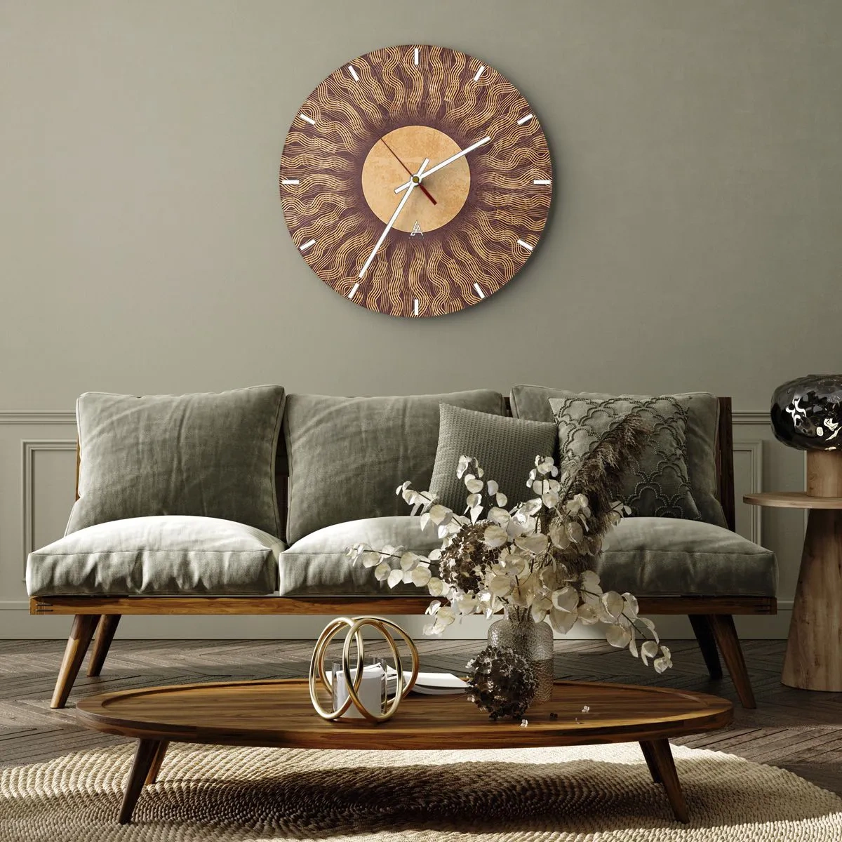 Orologio da parete - Orologio in Vetro - L'icona del sole - 40x40 cm