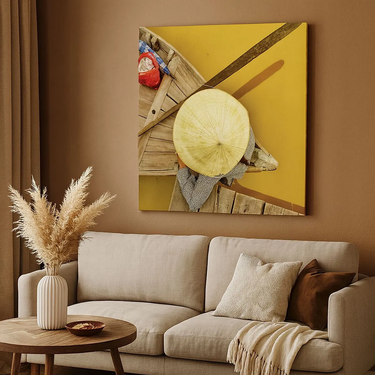 Quadro su tela - Stampe su Tela - Vita sul Fiume Giallo - 30x30 cm