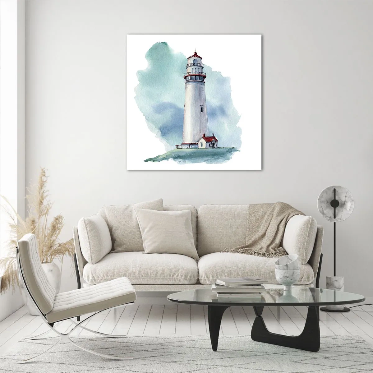 Quadro su vetro - Il mite amico del blu - 50x50 cm