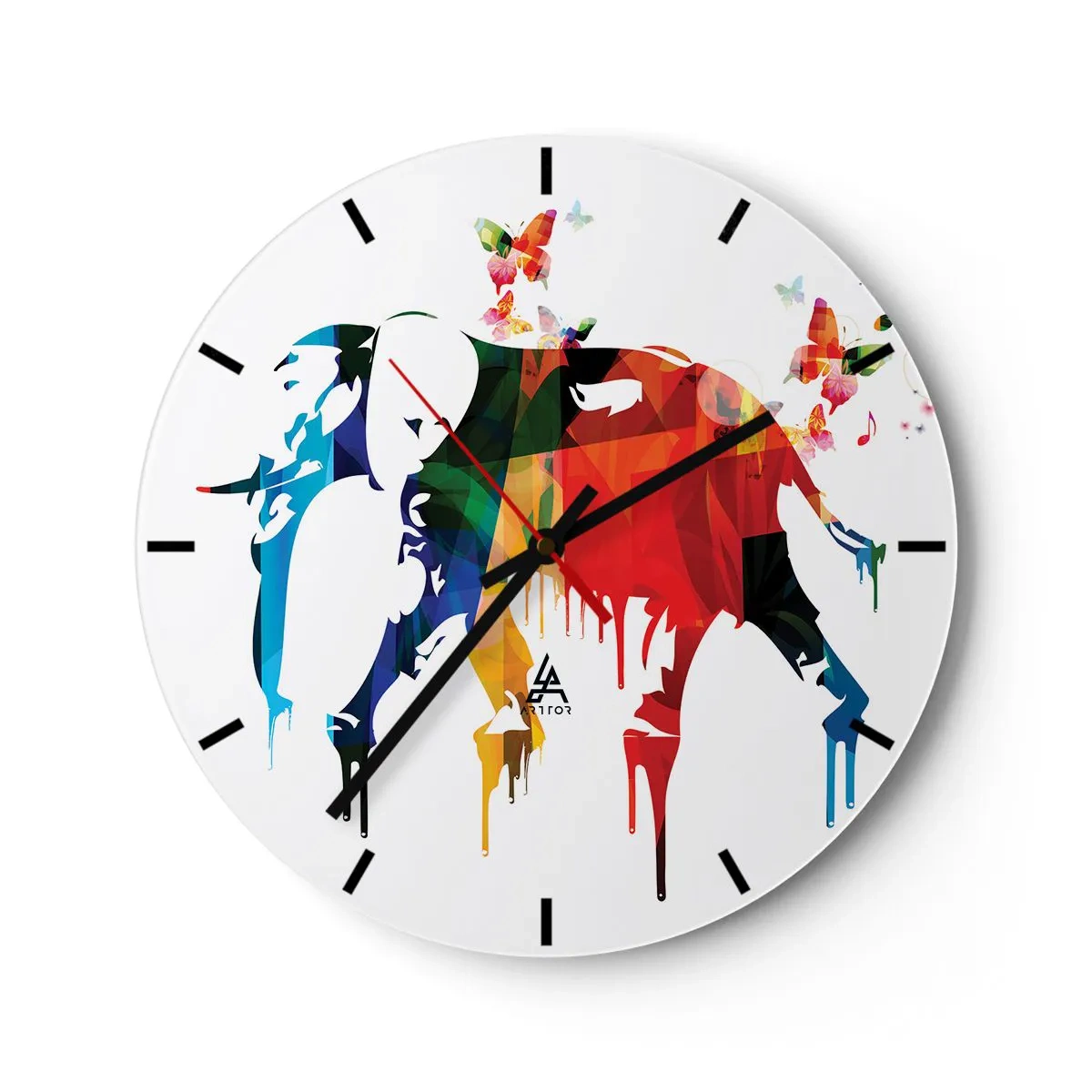 Orologio da parete - Orologio in Vetro - Ognuno può ballare - 40x40 cm