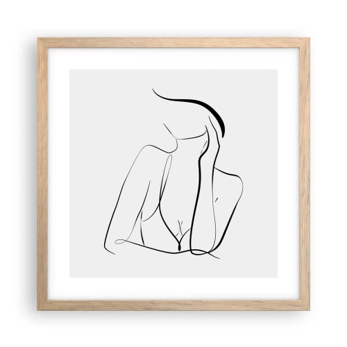 Poster in cornice rovere chiaro - Sull'onda dei sogni - 40x40 cm