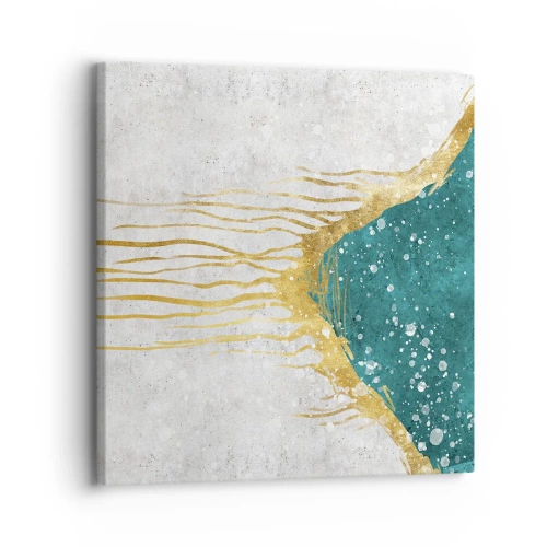 Quadro su tela - Stampe su Tela - Flusso dorato - 30x30 cm