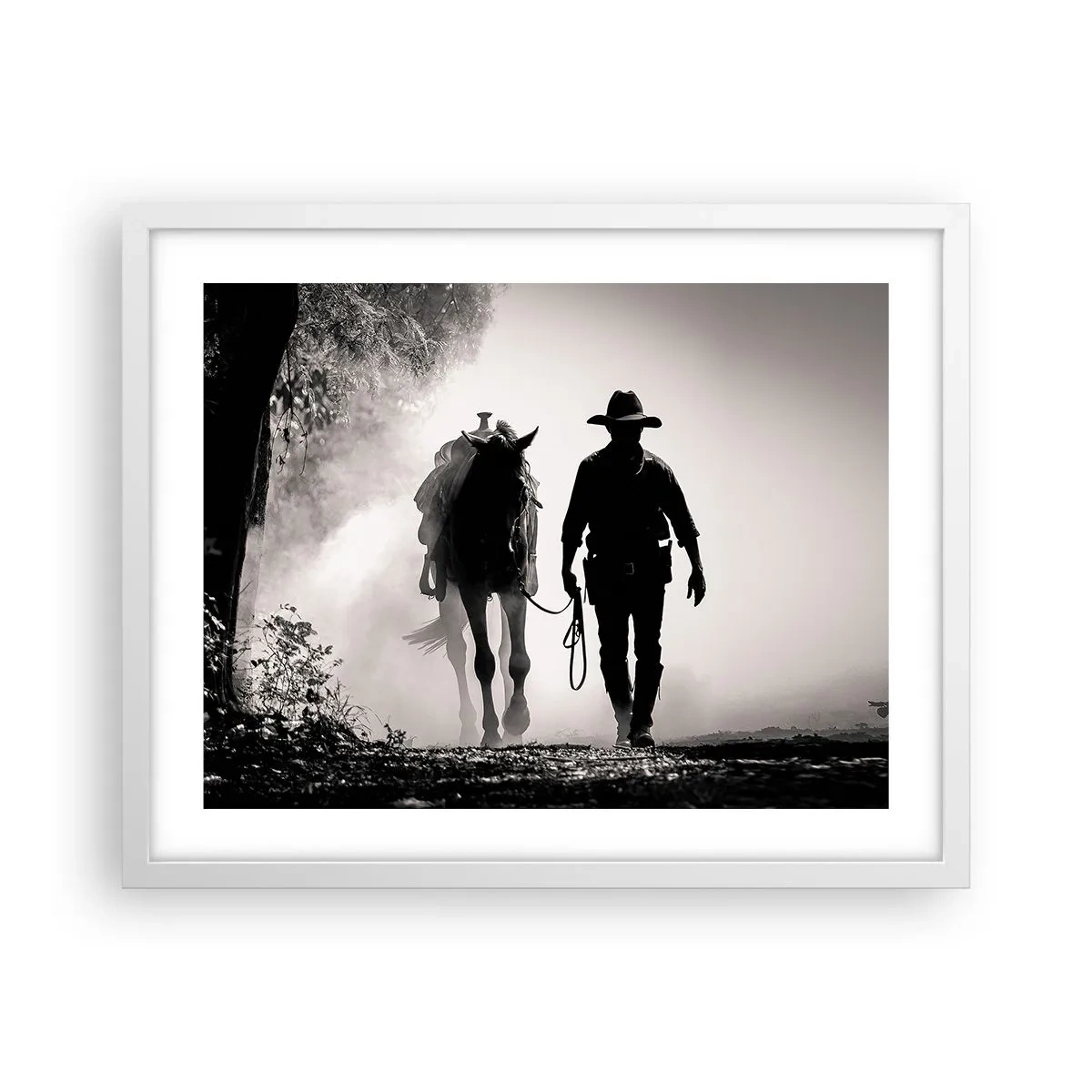 Poster in cornice bianca - Mattino texano - 50x40 cm