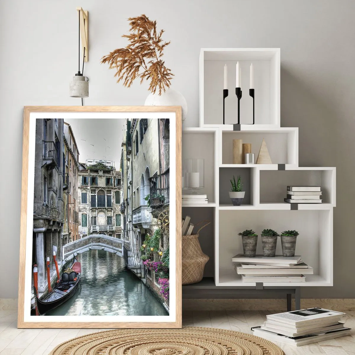 Poster in cornice rovere chiaro - Da secoli in silenziosa riflessione - 50x70 cm