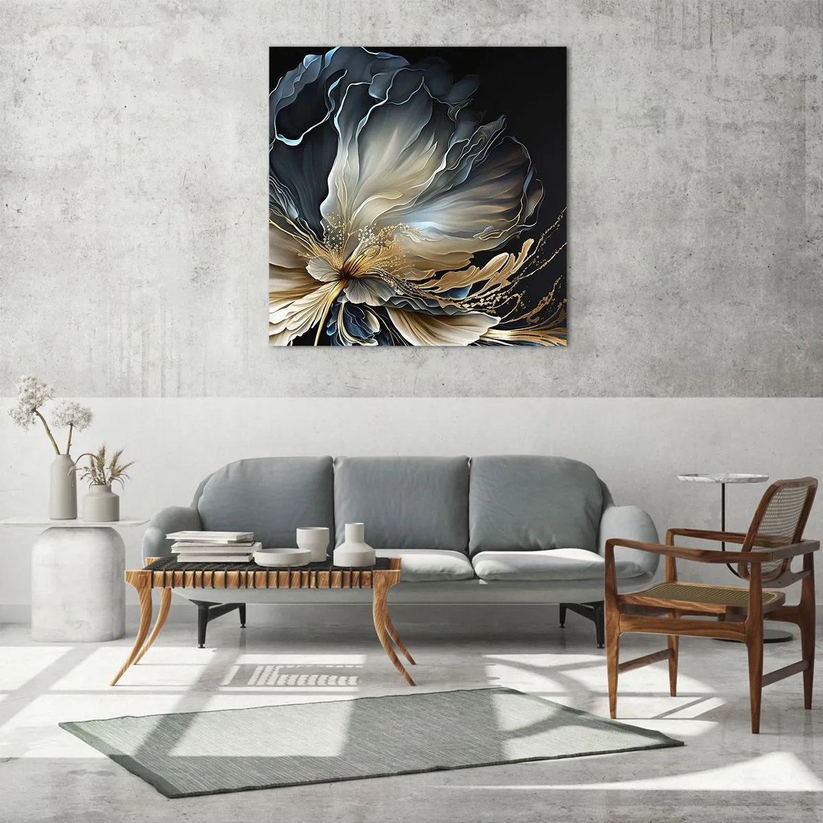 Quadro su vetro - Fantastico fiore di felce - 60x60 cm