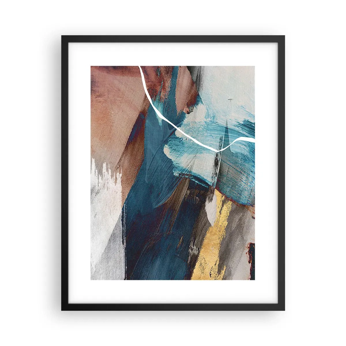 Poster in cornice nera - Con forza ed energia - 40x50 cm