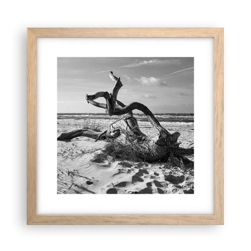 Poster in cornice rovere chiaro - Scolpito dal mare - 30x30 cm