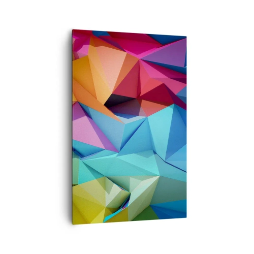 Quadro su tela - Stampe su Tela - Astrazione geometrica colorata in colori vivaci - 80x120cm - Origami arcobaleno - Decorazione murale moderna per soggiorno e camera da letto ARTTOR