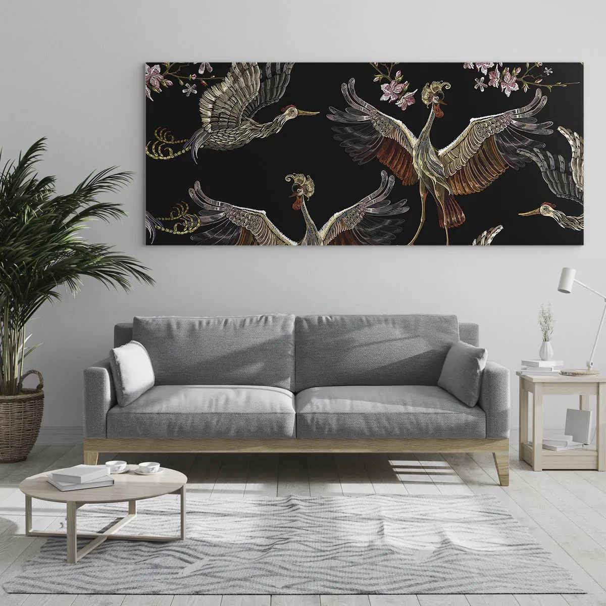 Quadro su vetro - Uccello fantastico - 100x40 cm