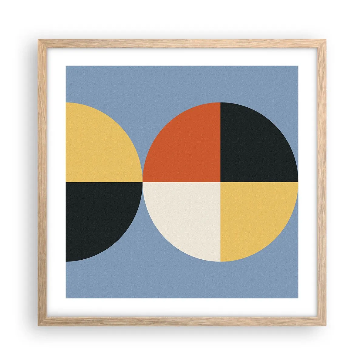 Poster in cornice rovere chiaro - Guarda e conta - 50x50 cm