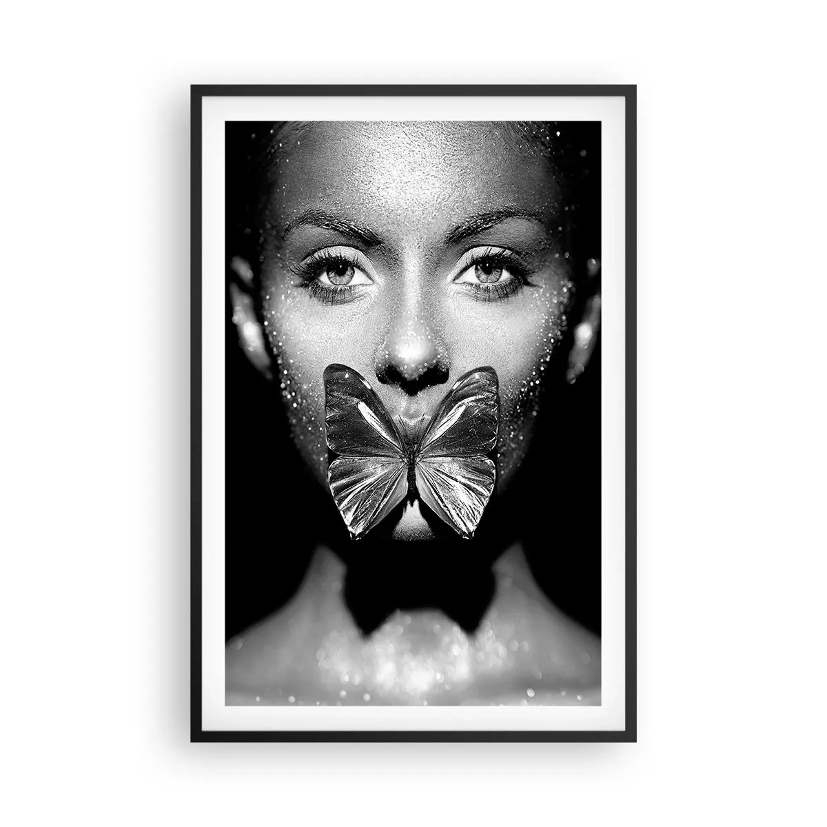 Poster in cornice nera - Il bacio delle farfalle - 61x91 cm