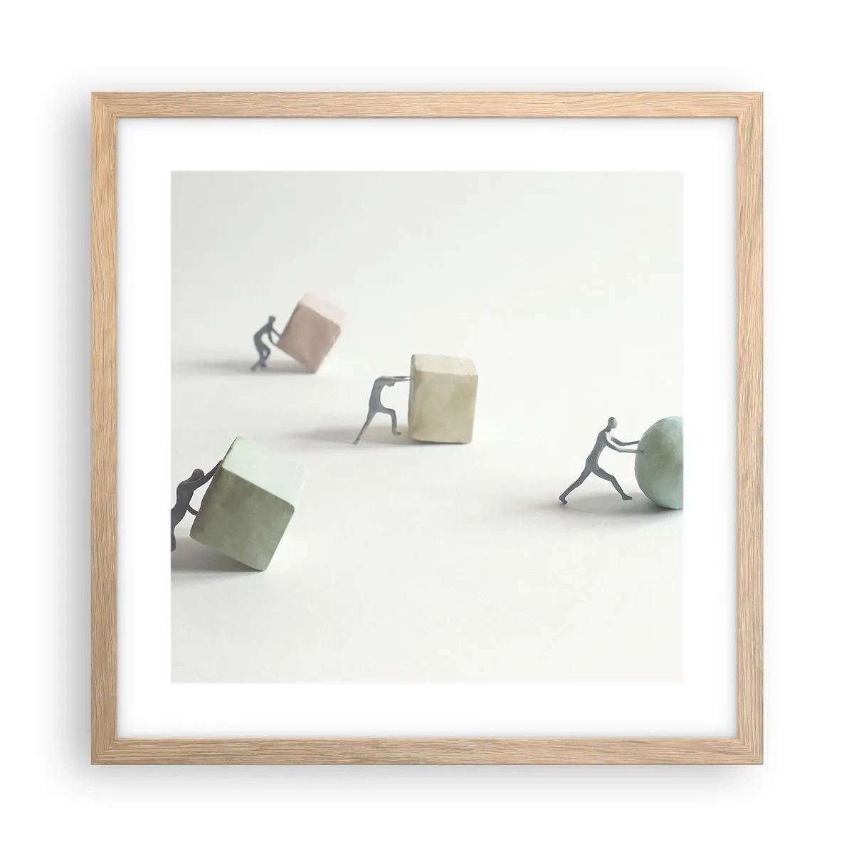 Poster in cornice rovere chiaro - È la vita - 40x40 cm