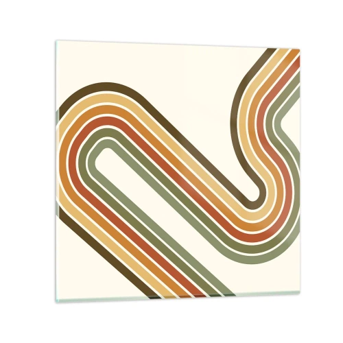 Quadro su vetro - Zig zag fino alla meta - 70x70 cm