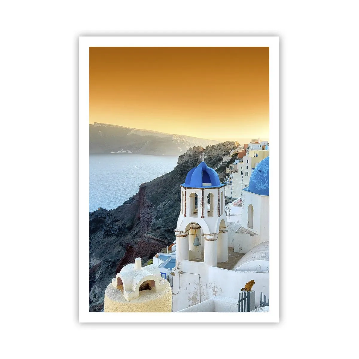 Poster - Santorini: aggrappate alle rocce - 70x100 cm