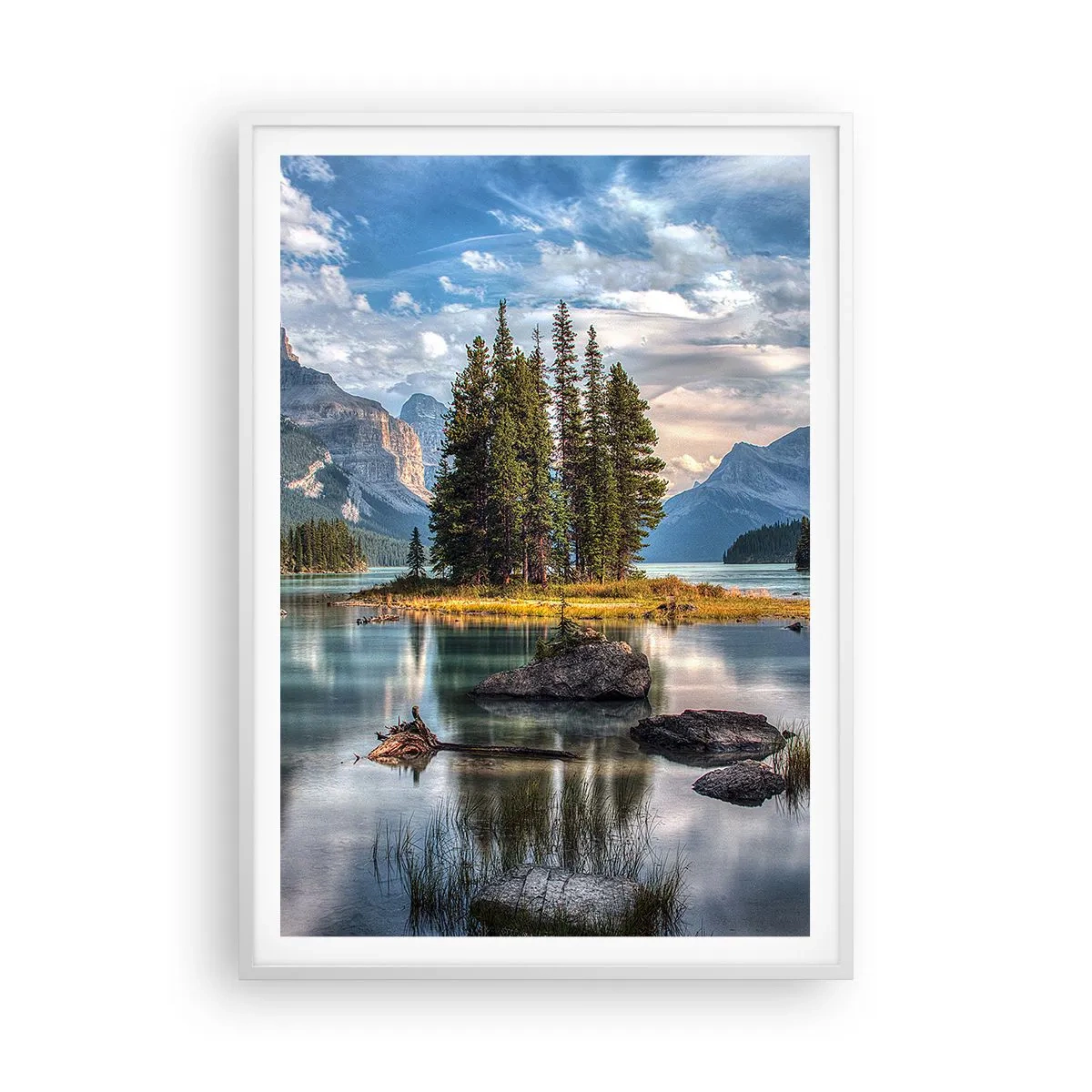 Poster in cornice bianca - Sulle acque grandi e limpide...  - 70x100 cm