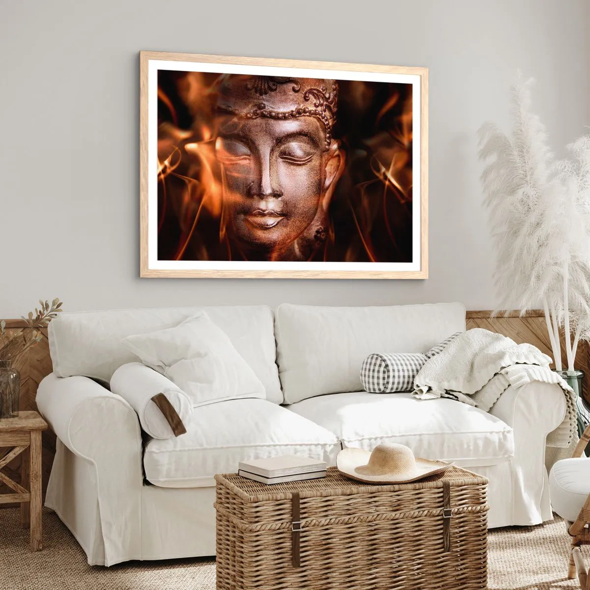 Poster in cornice rovere chiaro - Esiste solo qui e ora - 91x61 cm