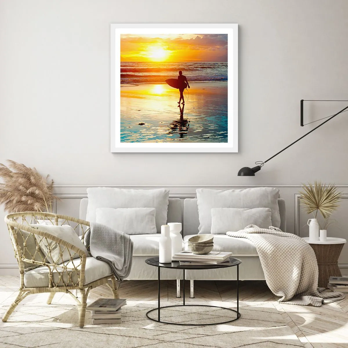 Poster in cornice bianca - Il ritorno del guerriero - 40x40 cm