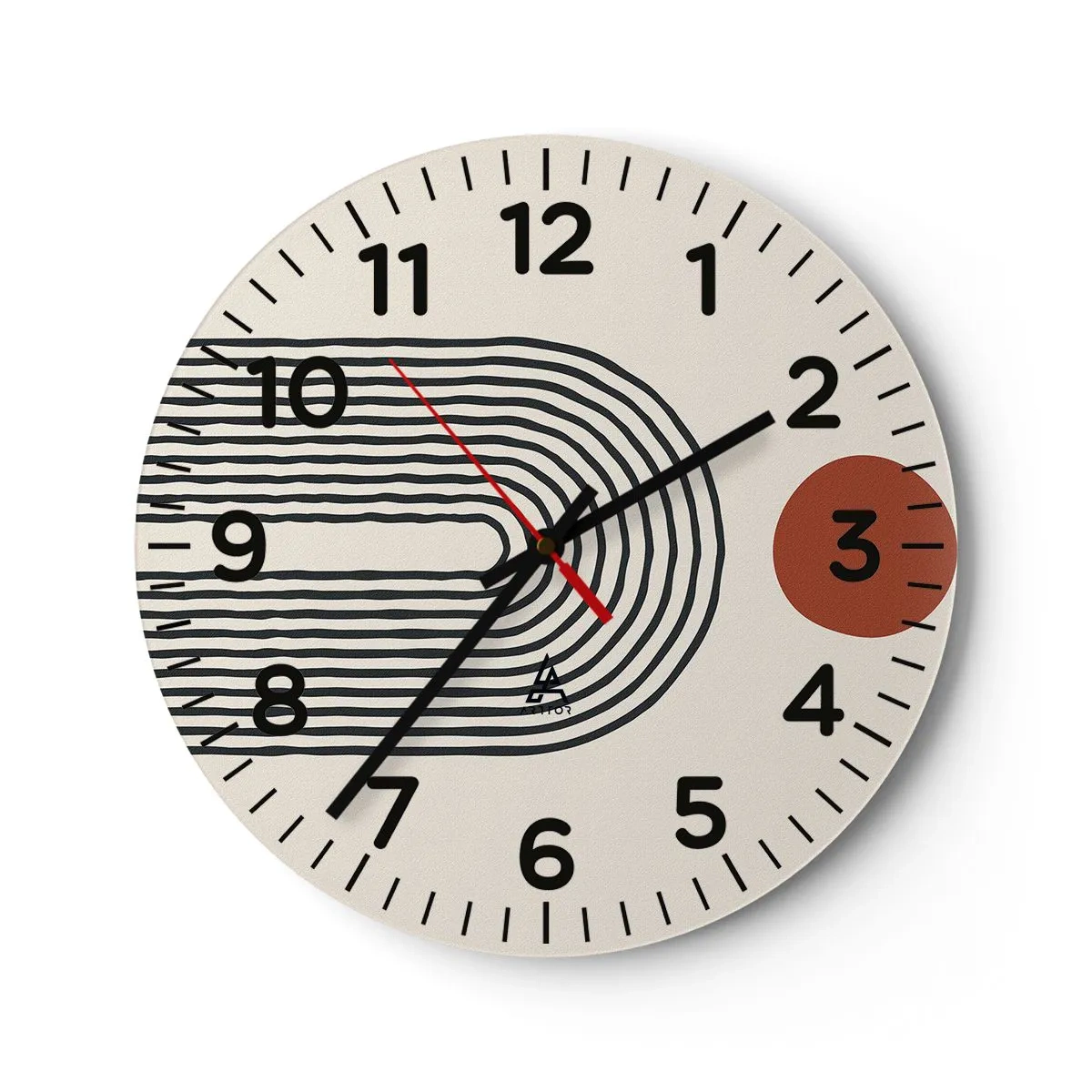 Orologio da parete - Orologio in Vetro - Magnetismo di forme e colori - 40x40 cm