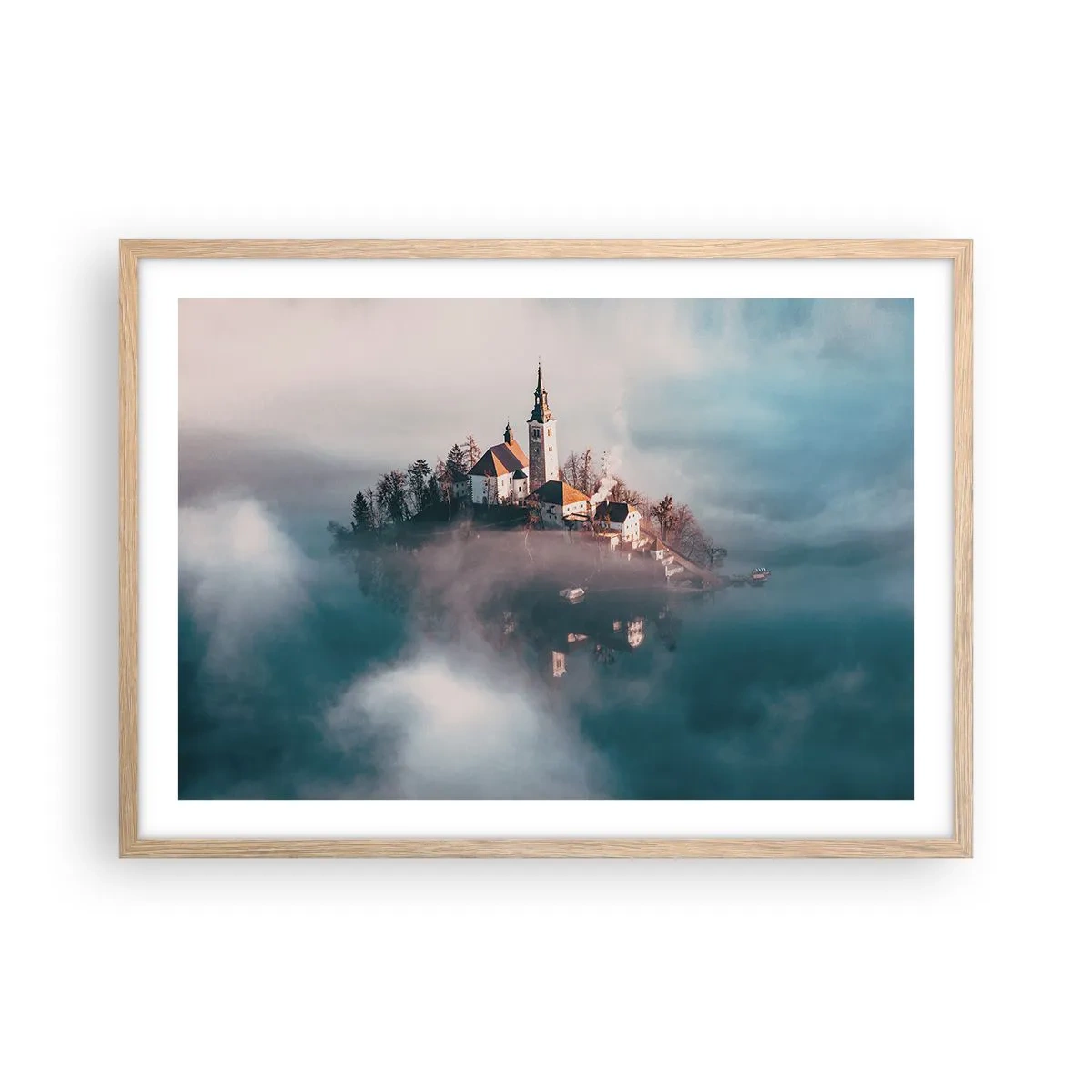 Poster in cornice rovere chiaro - L'isola dei sogni - 70x50 cm