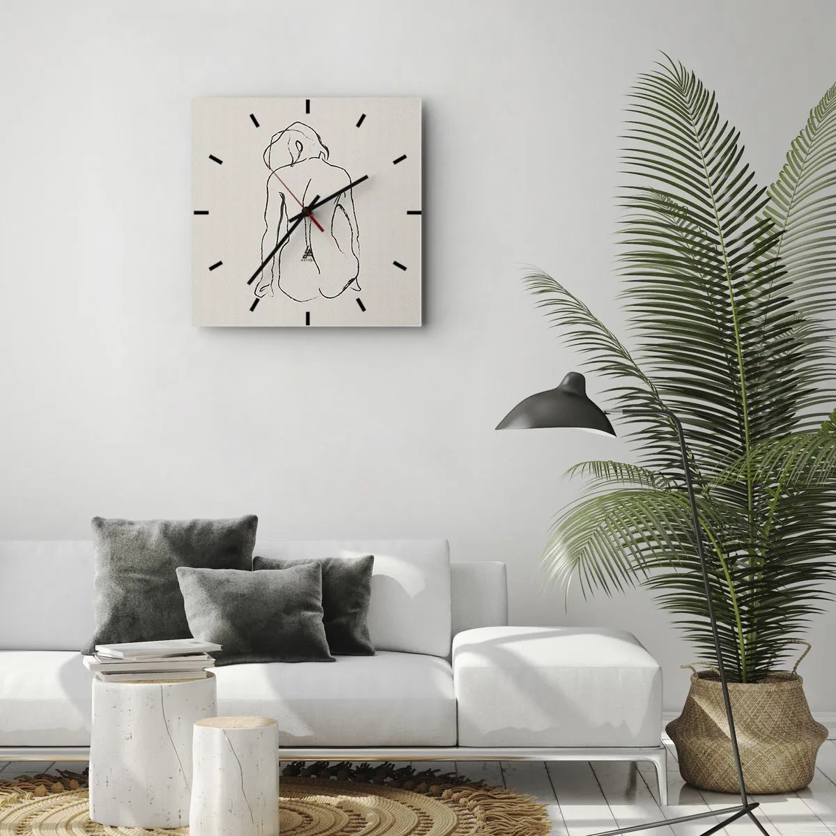 Orologio da parete - Orologio in Vetro - Nudo di ragazza - 40x40 cm