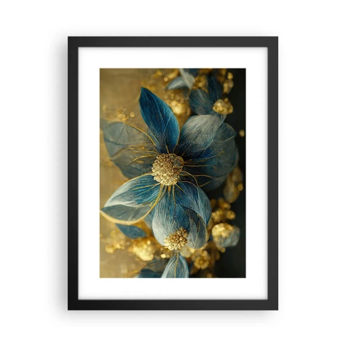 Poster in cornice nera - Fiorire d'oro - 30x40 cm