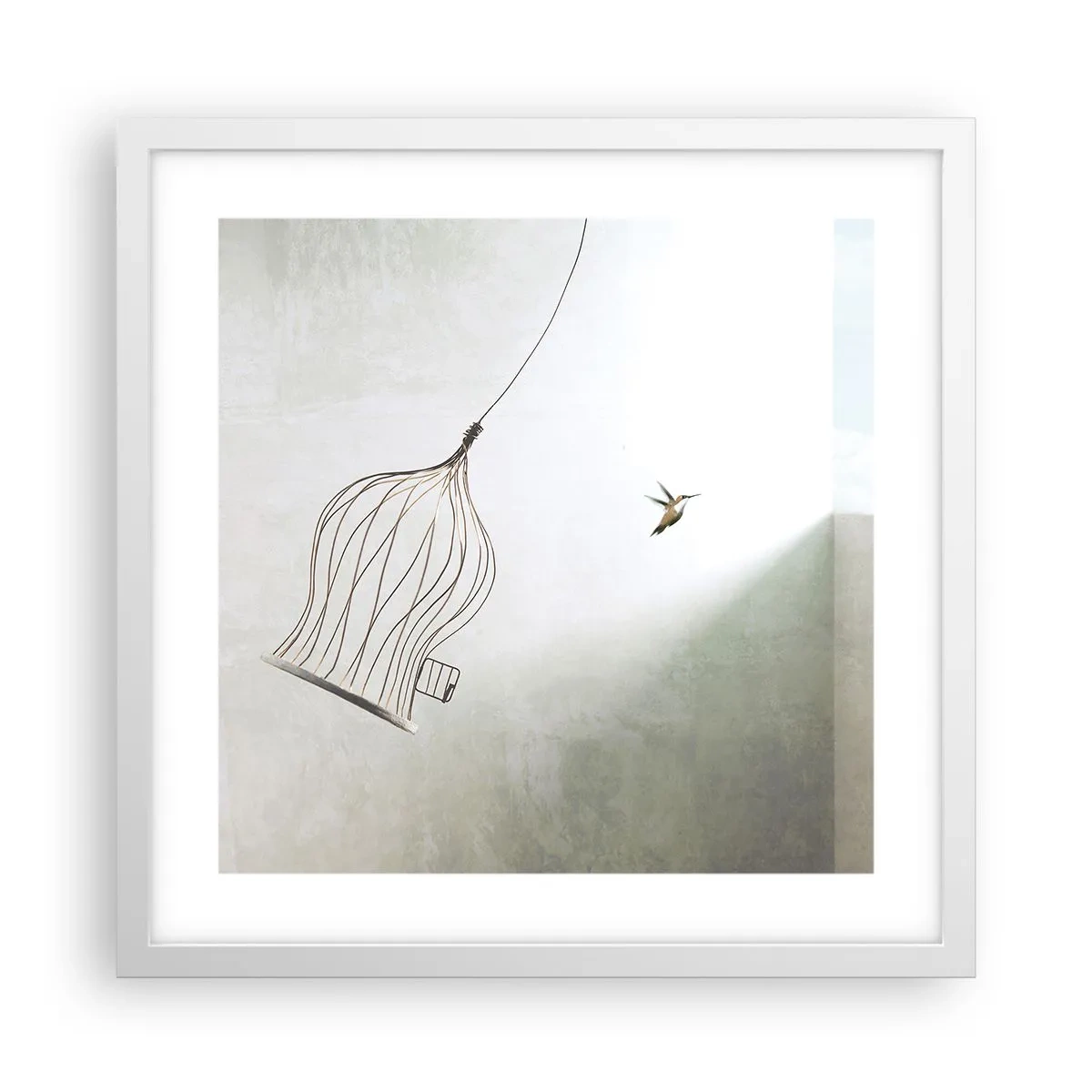 Poster in cornice bianca - Nel proprio elemento - 40x40 cm