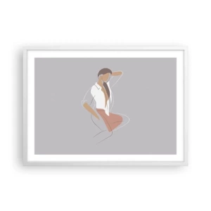 Poster in cornice bianca - Profilo di bellezza - 70x50 cm