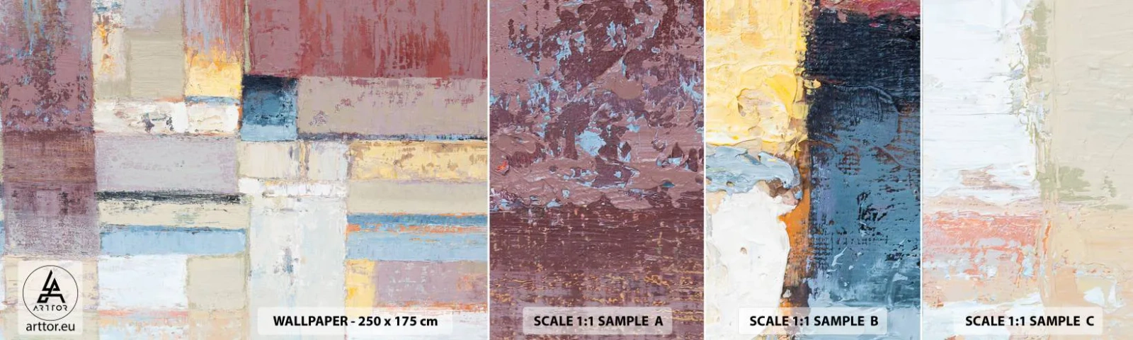 Campione di Fotomurale Adesivo Deluxe Sticker - La pace della geometria - Astrazione, Pastello, Minimalista - 100x30 cm